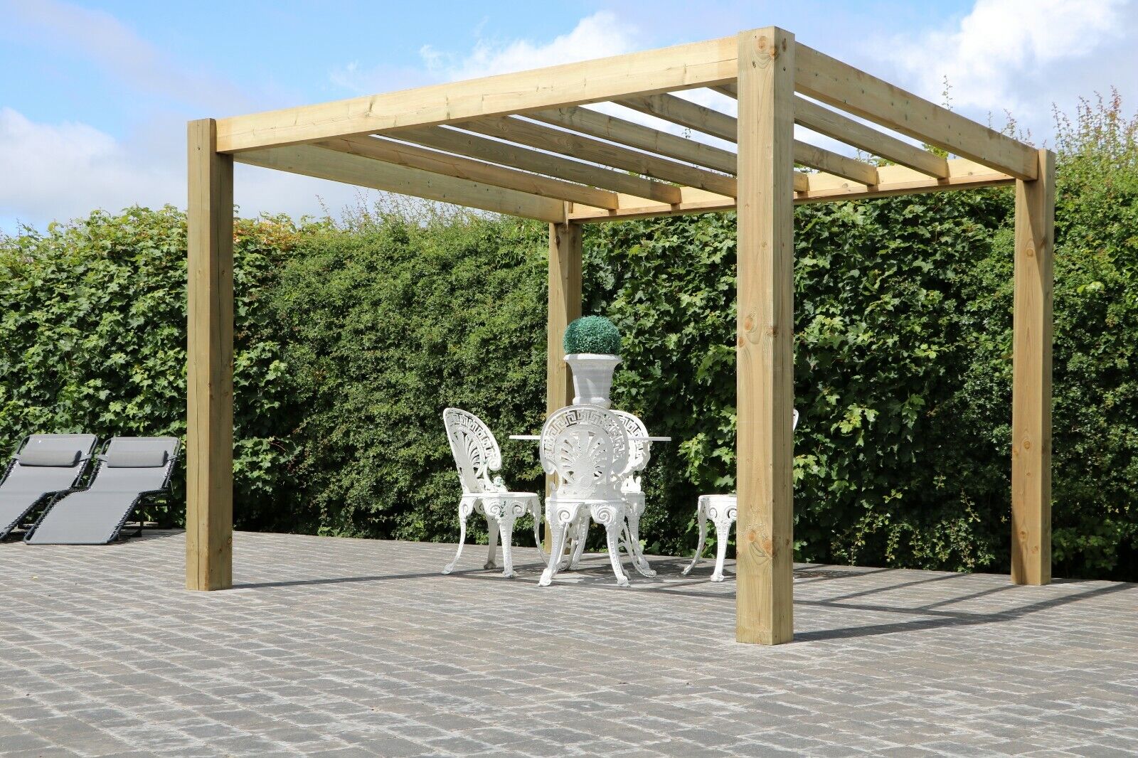 dennenboom nauwelijks licht Timber Frame With Rafters Wooden Gazebo Patio Pergola 2.3m x 2.3m *OFFER  PRICE* | eBay