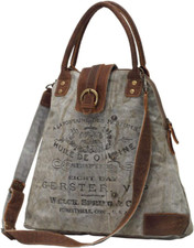 Myra Bag Upcycled Gerster Shoulder Bag Genuine leather accents high fashion NEW