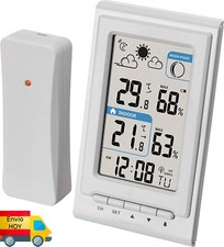 Estación meteorológica inalámbrica sensor exterior temperatura humedad prevision