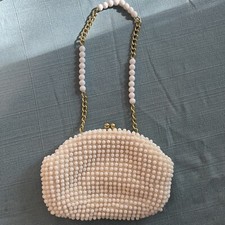 John Wind Purse, Vintage Beaded Purse, 1960's Purse, Boho Hippie Cloth Bag