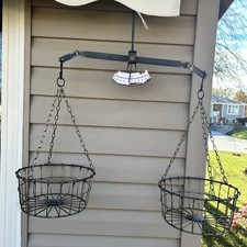Vintage Hanging Metal Balance Scale with Wire...
