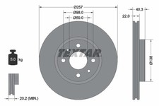 2x TEXTAR Bremsscheibe PRO 92069603 für FIAT PEUGEOT LANCIA ALFA FIORINO QUBO 2
