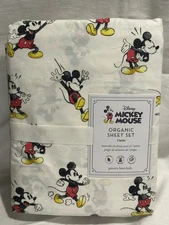 Pottery Barn Kids Mickey Mouse Organic TWIN Sheet Set New w/tags $99
