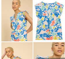 New with tags White Stuff  Tea woven frill top size 22 RRP �45