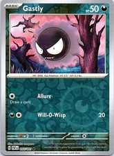 Gastly Paldean Fates 055/091 Common Pokemon Reverse Holo Near Mint Pokemon Card
