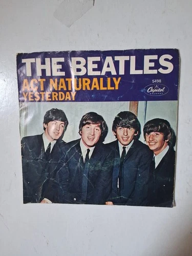 45 RPM Vinyl Record The Beatles Act Naturally/Yesterday PS VG