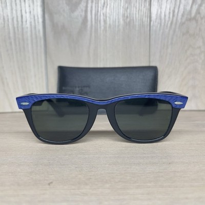 EUC Vintage RARE Ray-Ban B&L Wayfarer L1723 Blue Unisex Casual Sunglasses VINTAGE B&L RAY-BAN L1723 ELECTRIC BLUE SWIRL STREET NEAT  main image 3