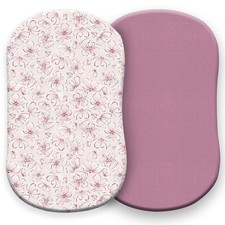   2 Pack Bassinet Sheets Girl, Bassinet Sheets Cotton for Girls and Floral Nu...