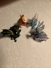Safari Ltd Dragon Lot Of 4 Fog Dragon, Cloud Dragon, Fire Dragon And Ice Dragon
