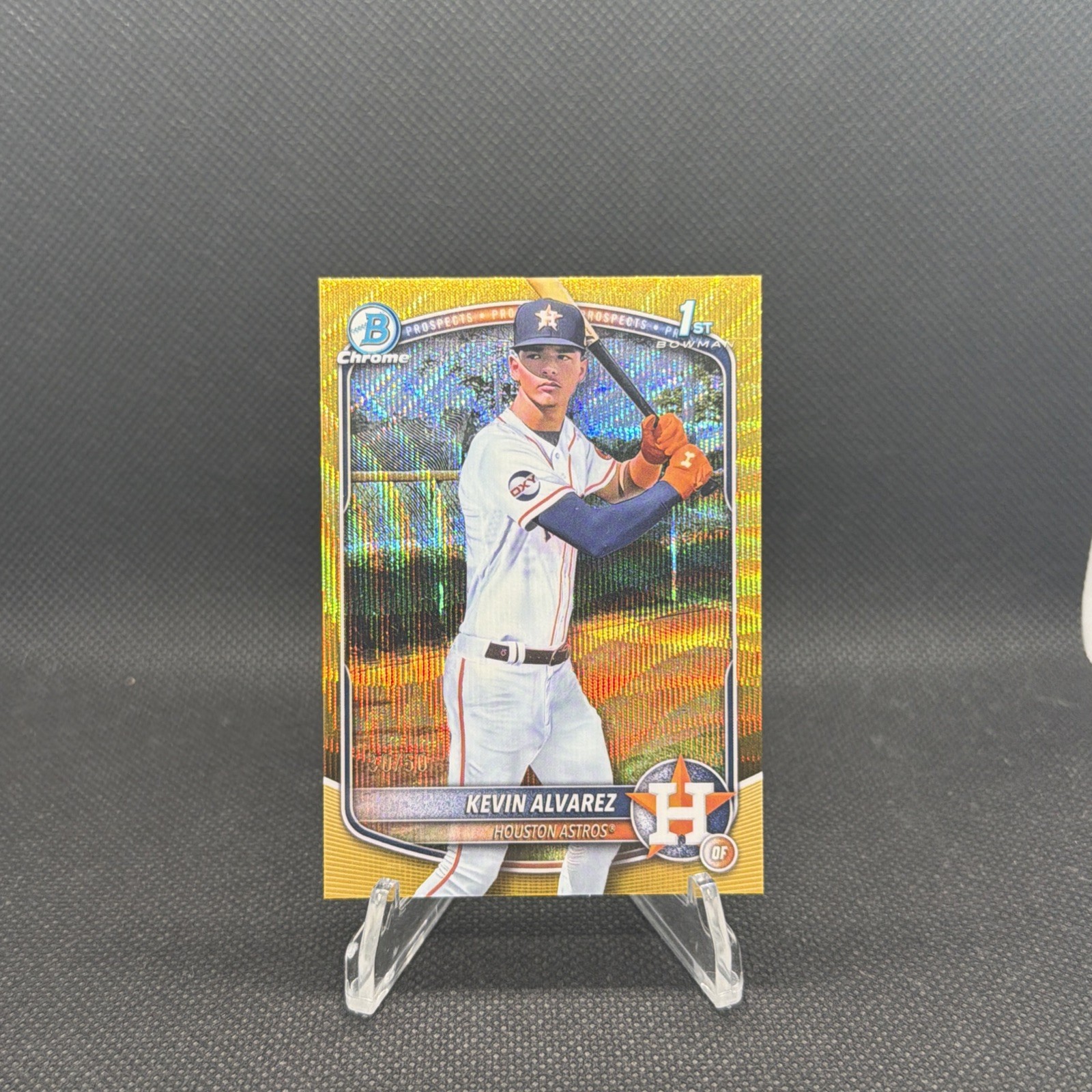 2025 Bowman Chrome | Kevin Alvarez | 1st Bowman Gold Wave Refractor /50 | Astros