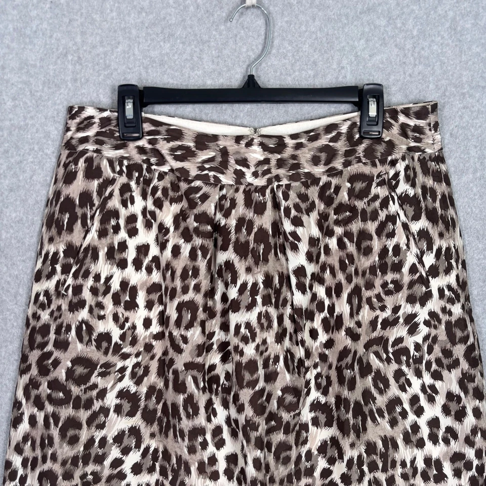 Falda Banana Republic 12 Bolsillos Plisados Leopardo Seda Academia Neutrales Carrera Foto 2 de 4
