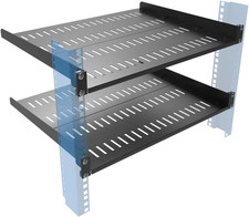 2 PCS 1U Vented Server Rack Shelf, 14-17 Inch Adjustable Universal Cantilever Ra