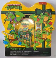 Teenage Mutant Ninja Turtles TMNT Valentine Gift Set Puzzle Crayons Stickers NEW