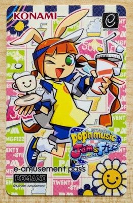 ポップンミュージック　e-amusement pass NEW Konami e-AMUSEMENT PASS Card pop'n music Jam & Fizz Amusement