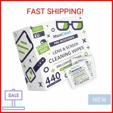 MAXI CLEAN 440 Pack Lens Wipes for Eyeglasses Pre-Moistened, Individually Wrappe