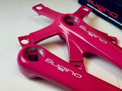 NOS Sugino RD2 Messenger Track Crankset 165mm - Neon Pink Powder