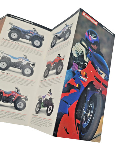 1995 Kawasaki Street & Off-Road Motorcycles Dealer Sales Brochure Fold-out