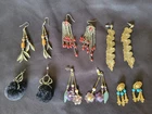 Lot of 6 Pairs of Vintage Gold Tone Silver Tone Costume Jewelry Pierced Earrings