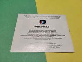 Nintendo NES Instruction Manual Rad Racket Deluxe Tennis II NM
