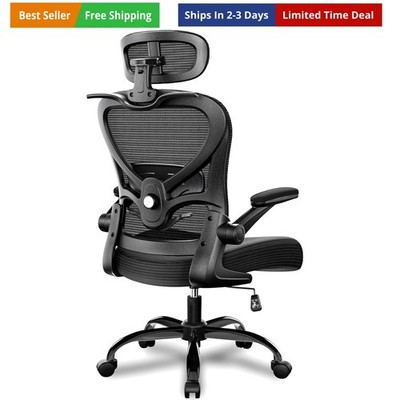 Ergonomic Office Chair with Headrest 3D, Mesh Office Desk Chair with Adjustab...