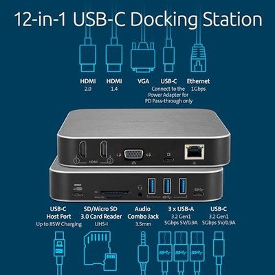 KENSINGTON AD220S3 DUAL DISPLAY DOCK FOR ANY MACBOOK M1/M2/M3/M4 - SILVER