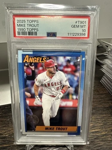 2025 topps mike trout 1990 topps PSA 10 angels