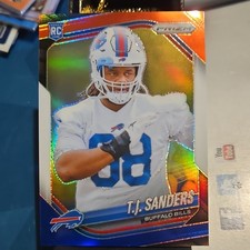 Panini Prizm T.J. Sanders #338 Buffalo Bills Red White and Blue Rookie 2025 