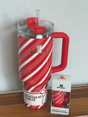 Stanley Candy Cane Twist SET 40 oz Tumbler w/ Mini Ornament Target Exclusive