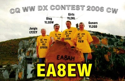 2006 DX Contest Canary Islands Spain EA8EW QSL Radio Postcard