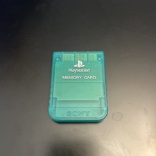 Playstation 1 PS1 Official OEM 15 Block Memory Card SCPH-1020 transparent BLUE