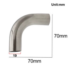 304 Stainless Steel OD 19/25/32/38/51Mm Double Side Lengthened 100/110Mm 90-Degr