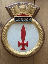 HMS London Ship Crest/ Plaque 1980-81
