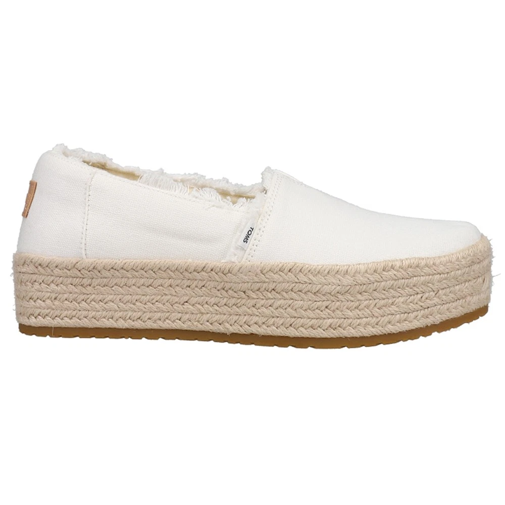TOMS Valencia Platform Espadrille Womens White Flats Casual 10019820T