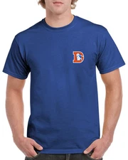 Broncos Chest T-Shirt Denver Football Old Classic Throwback D Retro GDB04