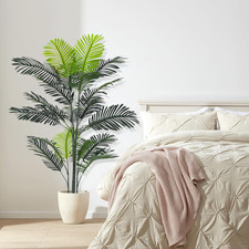 5FT Faux Areca Palm Tree, Artificial Golden Cane Palm Tree,Fake Palm Silk Plant