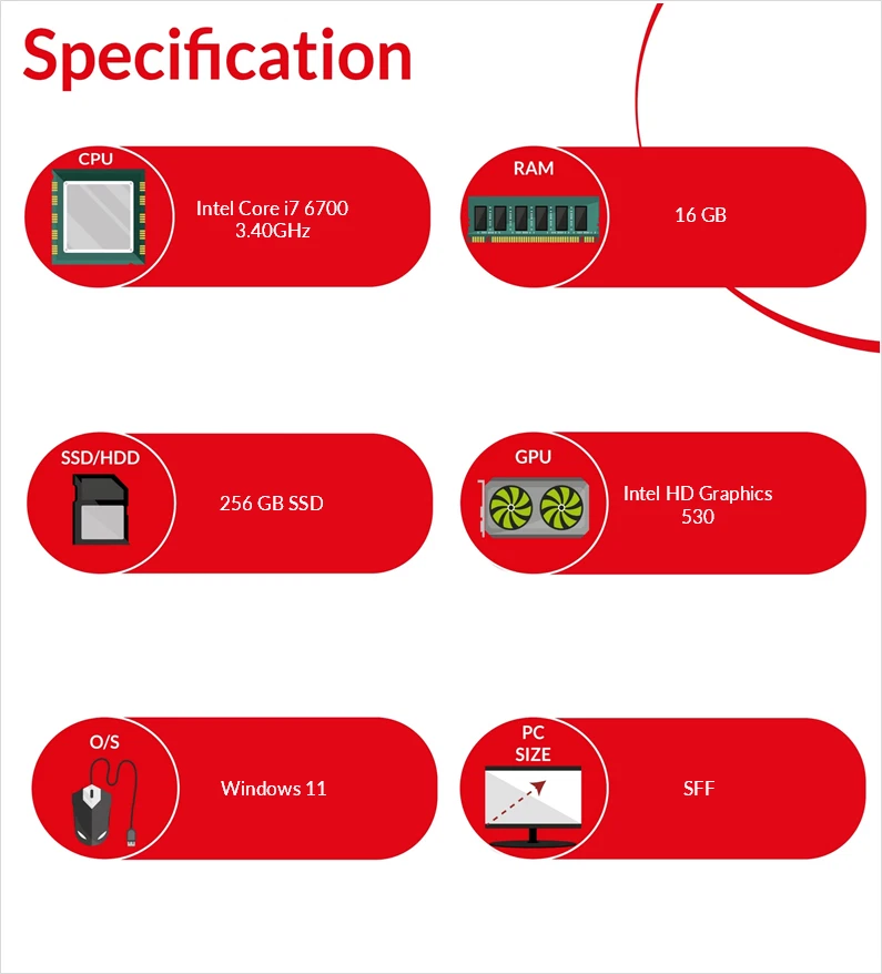 Dell Optiplex 7040 Windows 11 SFF PC Intel i7 6700 16GB RAM 256GB SSD WiFi USB 3 - Image 4 of 4