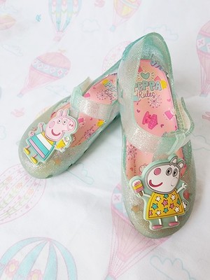 PEPPA PIG 2003 GLITTER JELLY MARY-JANE SANDALS SIZE 8C TODDLER SHOE SUMMER SHOE