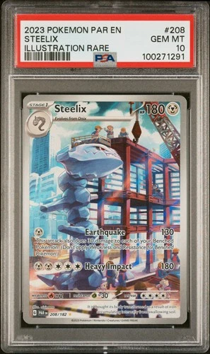 2023 POKEMON PAR EN-PARADOX RIFT ILLUSTRATION RARE #208 STEELIX PSA 10
