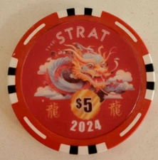 $5 Las Vegas Strat Year Of The Dragon Casino Chip