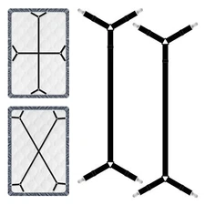 Bed Sheet Straps, 2Pcs Elastic Adjustable Bed Sheet Holder Straps, Fitted Sheet