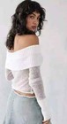 URBAN OUTFITTERS Jumper Top Bardot Knit Sheer Sophia Cream XL fits 10-12 ❤️ NEW