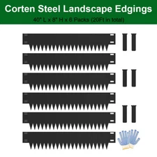 8-INCH Galvanized Steel Landscape Edging 6-Packs Metal Garden Edges for Outdoors