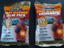 NEW 2 HotHands Stick-On Body Warmer Value Pack 16pc Patches 12hr Heat Super Size