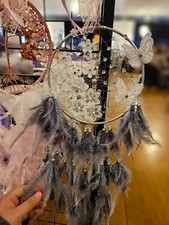 Blue Butterfly Flower Dream Catcher Medium Size 