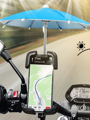 Mini Sun Shade Mobile Phone Holder Sun Umbrella Suction Cup Portable Stand Decor - Picture 18 of 25