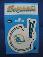 1983 Fleer Football Team Logo Sticker & Schedule Miami Dolphins helmet