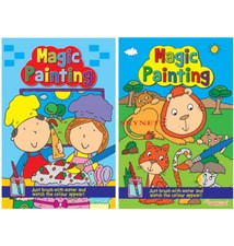2 x A4 MAGIC PAINTING COLOURING ART BOOKS FOR CHILDREN NO MESS JUST USE WATER   