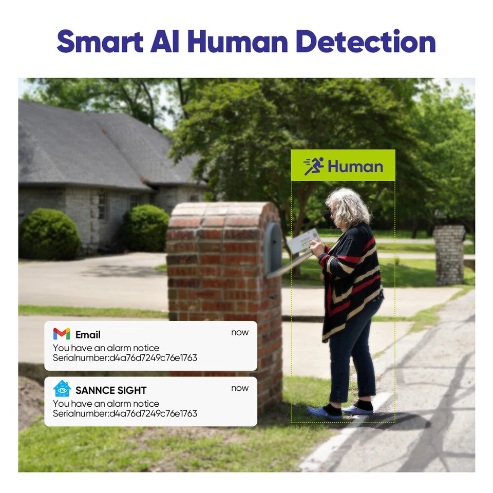 Sistema de cámara de seguridad IP de audio bidireccional inalámbrico de 3 MP SANNCE 5 MP 8 CANALES NVR WIFI AI Foto 4 de 4