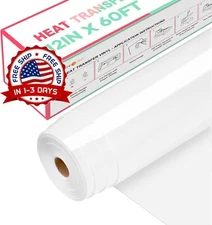 Vinilo De Transferencia De Calor Para Camisetas 12"x 60 Pies - Rollo De Vinilo