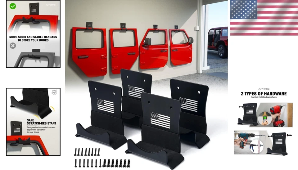 Premium 4 Pack Jeep Door Hangers - Resistant Wall Mount Storage Solutions - Image 2 of 4